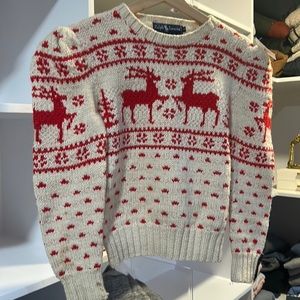 Vintage Ralph Lauren reindeer sweater 100% wool
